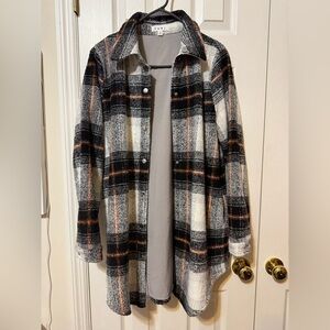 THML Beautiful Multicolored Plaid Jacket with Two Pockets And Snap Closures